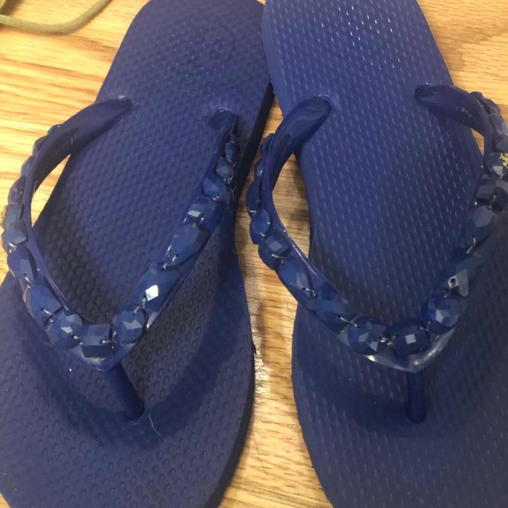 Blue Tory Burch flipflops